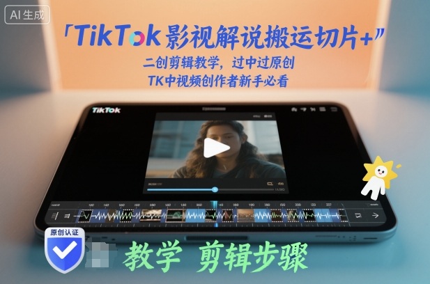 TikTok影视解说搬运切片+二创剪辑教学，过中过原创，TK中视频创作者新手必看-牵机网