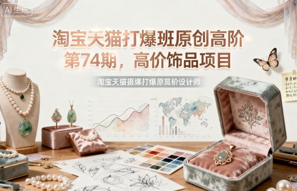 淘宝天猫打爆班原创高阶第74期，高价饰品项目-牵机网