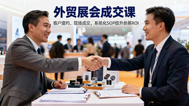 外贸展会成交课，含目标制定、客户邀约、现场成交，系统化SOP提升参展ROI-牵机网