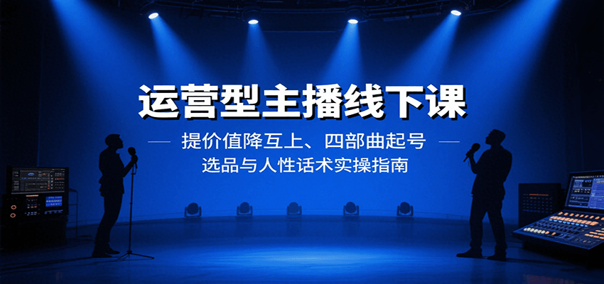 运营型主播线下课：提价值降互上、四部曲起号、选品与人性话术实操指南-牵机网