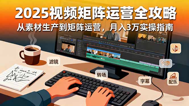 2025短视频矩阵运营全攻略：从素材生产到矩阵运营，月入3万实操指南-牵机网