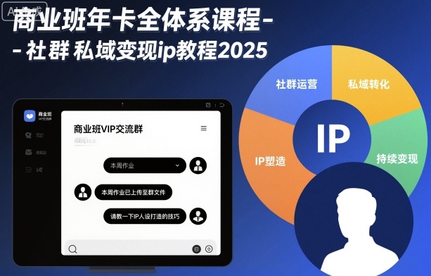 商业班年卡全体系课程-社群私域变现ip教程2025-牵机网