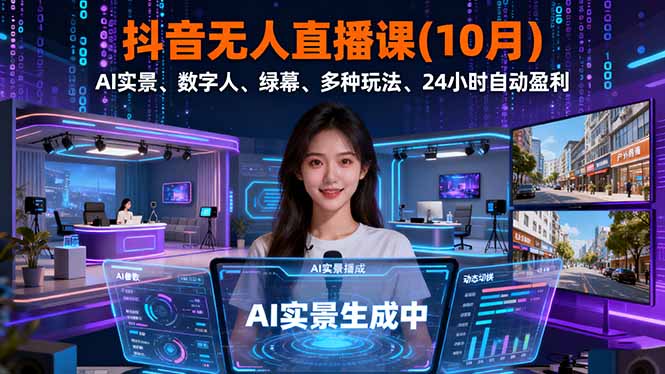抖音无人直播课(10月-牵机网