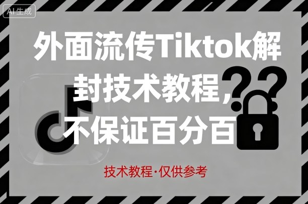 外面流传Tiktok解封技术教程，不保证百分百，具体自测-牵机网
