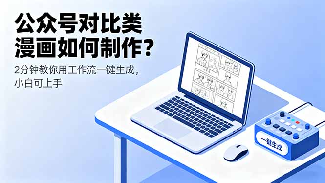 公众号对比类漫画如何制作？2分钟教你用工作流一键生成，小白可上手-牵机网