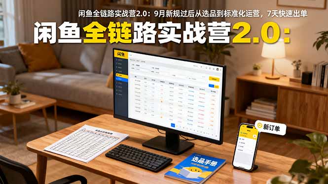 闲鱼全链路实战营2.0：9月新规过后从选品到标准化运营，7天快速出单-牵机网