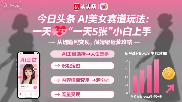今日头条AI美女赛道玩法，一天轻松5张，小白轻松上手-牵机网