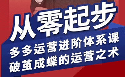 拼多多运营进阶系统课，从零起步，多多运营进阶体系课，破茧成蝶的运营之术(更新9月)-牵机网
