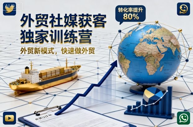 外贸社媒获客独家训练营，外贸新模式，快速做外贸-牵机网