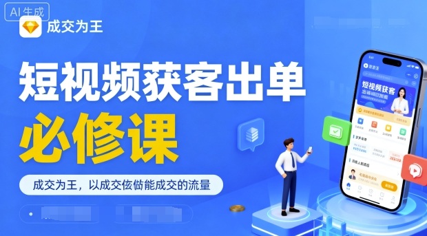 短视频获客出单必修课，成交为王，以成交为导向，直接做能成交的流量-牵机网
