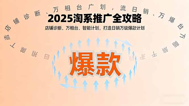 2025淘系推广全攻略，店铺诊断、万相台、智能计划，打造日销万级爆款计划-牵机网