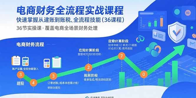 电商财务全流程实战课程：快速掌握从建账到报税的全流程技能(36节课-牵机网