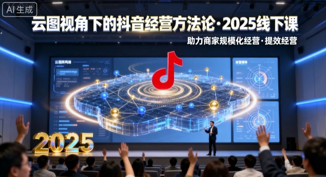 云图视角下的抖音经营方法论，2025线下课，助力商家规模化经营，提效经营(录音+字幕)-牵机网