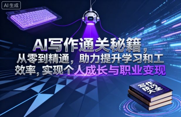 AI写作通关秘籍，从零到精通，助力提升学习和工作效率，实现个人成长与职业变现-牵机网