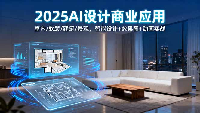 2025AI设计商业应用：室内/软装/建筑/景观，智能设计+效果图+动画实战-牵机网