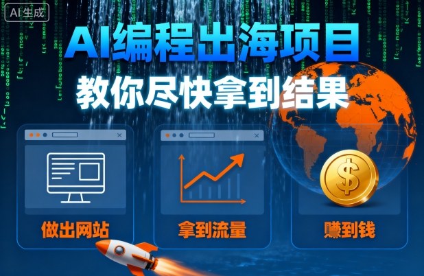 AI编程出海项目，教你尽快拿到结果-做出网站、拿到流量、賺到钱-牵机网