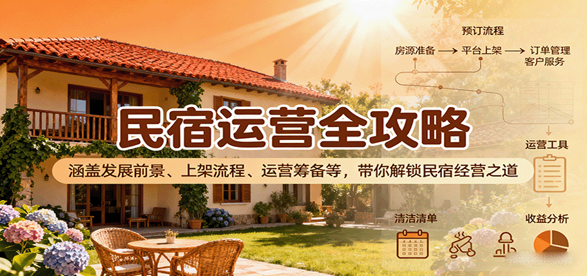 民宿运营全攻略：涵盖发展前景、上架流程、运营筹备等，带你解锁民宿经营之道-牵机网