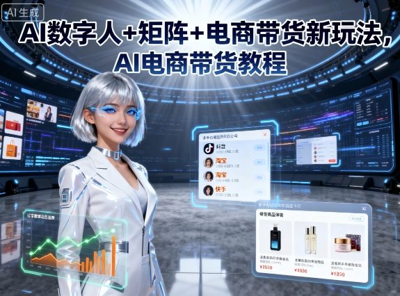 AI数字人+矩阵+电商带货新玩法，AI电商带货教程-牵机网