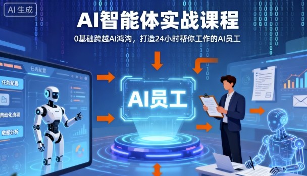 Ai智能体实战课程，0基础跨越Ai鸿沟，打造24小时帮你工作的Ai员工，打破常规，以实战定义Ai-牵机网