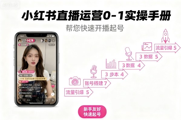 小红书直播运营0-1实操手册，帮您快速开播起号-牵机网