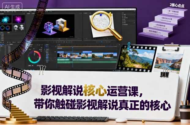 影视解说核心运营课，带你触碰影视解说真正的核心-牵机网