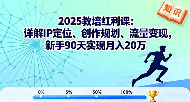 2025教培红利课：详解IP定位、创作规划、流量变现，新手90天实现月入20万-牵机网