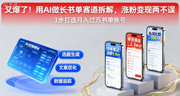 又爆了！用AI做长书单赛道拆解，涨粉变现两不误-牵机网