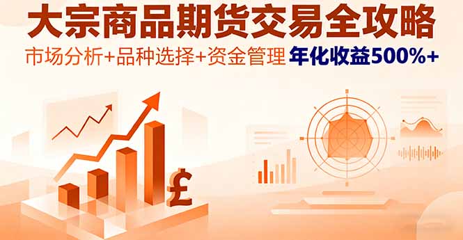 大宗商品期货交易全攻略，市场分析+品种选择+资金管理，年化收益500%+-牵机网