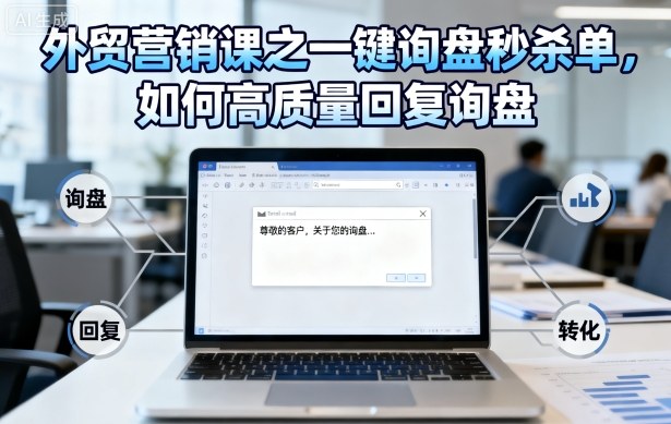 外贸营销课之一键询盘秒杀单，如何高质量回复询盘-牵机网