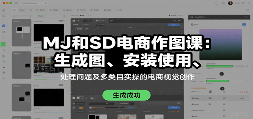 MJ和SD电商作图课：生成图、安装使用、处理问题及多类目实操的电商视觉创作-牵机网