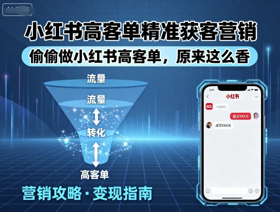 小红书高客单精准获客营销，偷偷做小红书高客单，原来这么香-牵机网