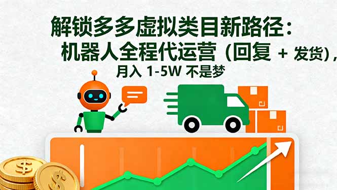 解锁多多虚拟类目新路径：机器人全程代运营(回复 + 发货-牵机网