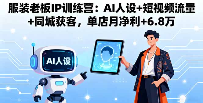 服装老板IP训练营：AI人设+短视频流量+同城获客，单店月净利+6.8万-牵机网