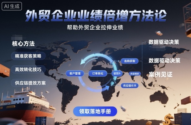 外贸企业业绩倍增方法论，帮助外贸企业拉伸业绩-牵机网