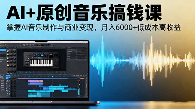 AI+原创音乐搞钱课：掌握AI音乐制作与商业变现，月入6000+低成本高收益-牵机网