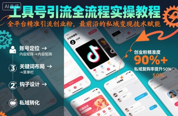 工具号引流全流程保姆级实操教程，全平台精准引流创业粉，最前沿的私域变现技术赋能-牵机网