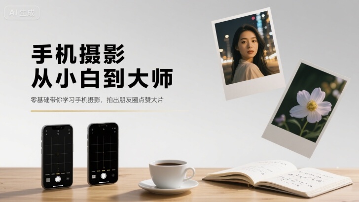 手机摄影从小白到大师，零基础带你学习手机摄影，拍出朋友圈点赞大片-牵机网