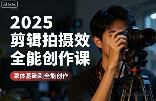 2025剪辑拍摄特效全能创作课，零基础到全能创作-牵机网