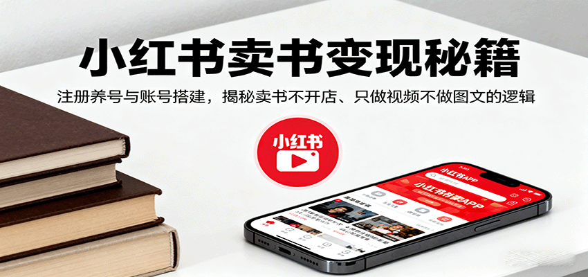 小红书卖书变现秘籍，注册养号与账号搭建，揭秘卖书不开店、只做视频不做图文的逻辑-牵机网