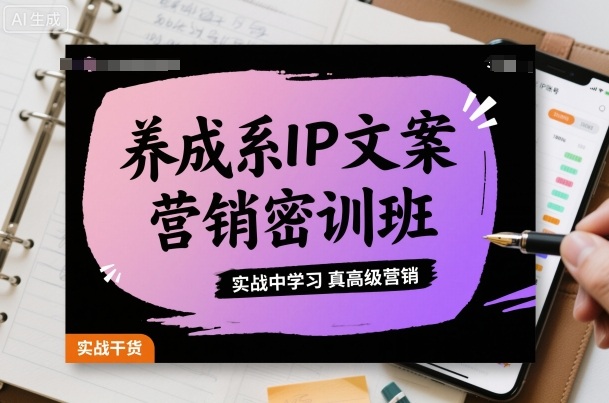 养成系IP文案营销密训班，实战中学习真高级营销-牵机网