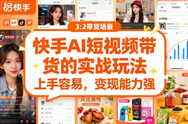 快手ai短视频带货的实战玩法，上手容易，变现能力强-牵机网