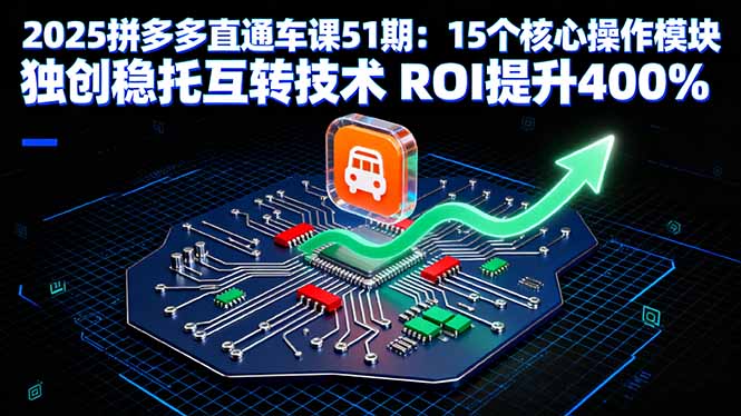 2025拼多多直通车课51期：15个核心操作模块 独创稳托互转技术 ROI提升400%-牵机网