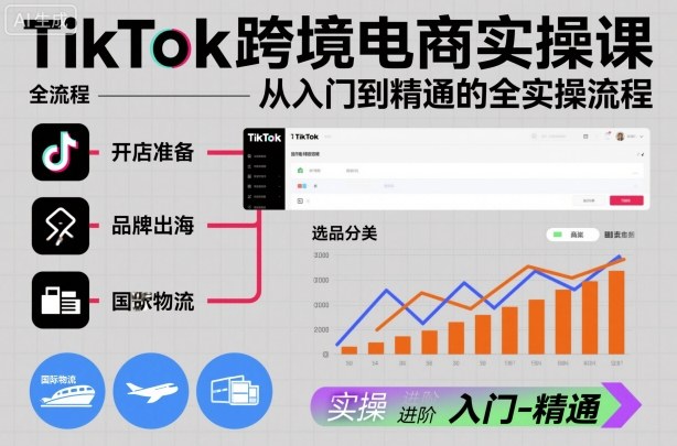 TikTok跨境电商实操课，从入门到精通的全实操流程-牵机网