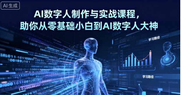 AI数字人制作与实战课程，助你从零基础小白到AI数字人大神-牵机网