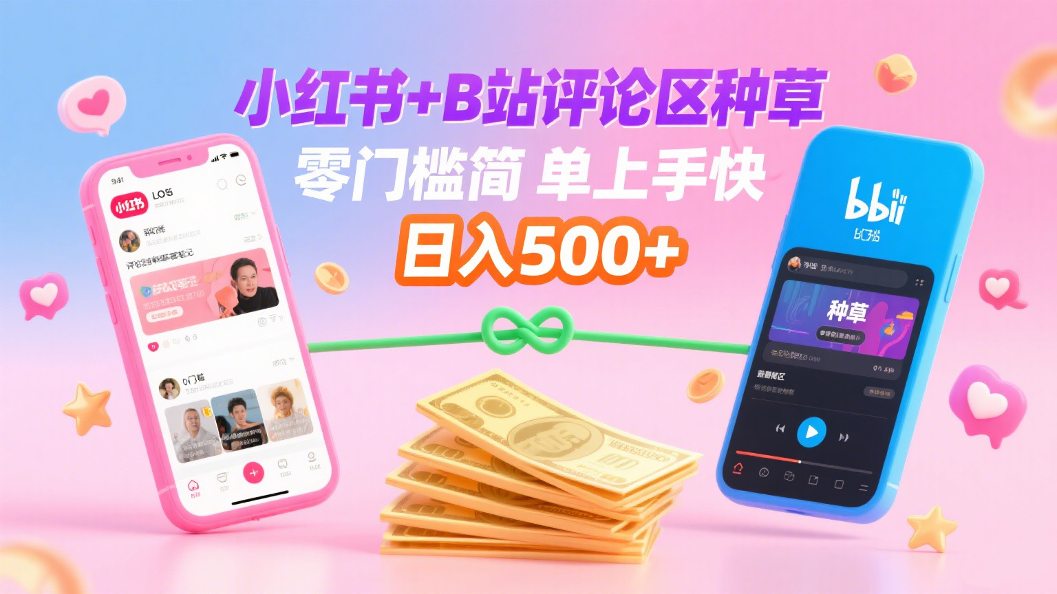 小红书+B站评论区种草，0门槛1分钟一单，只需复制粘贴，日入500+-牵机网