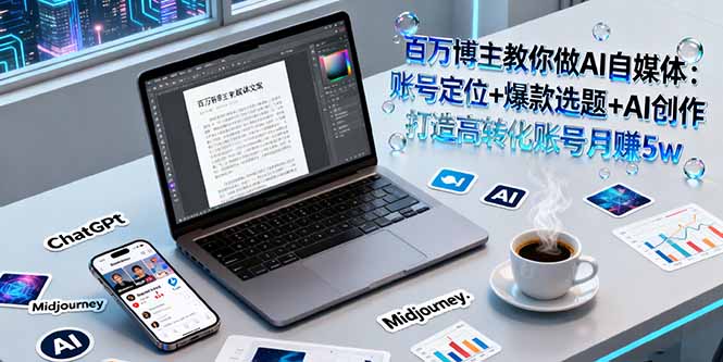 百万博主教你做AI自媒体：账号定位+爆款选题+AI创作 打造高转化账号月赚5w-牵机网