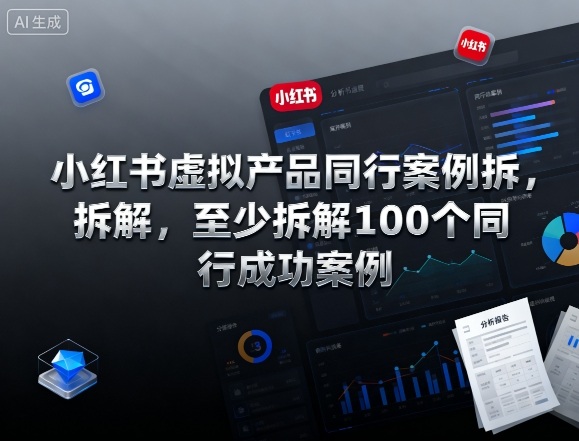 小红书虚拟产品同行案例拆解，至少拆解100个同行成功案例-牵机网