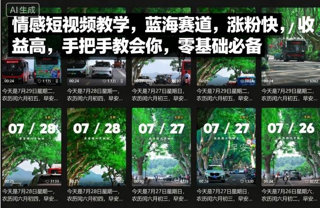 情感短视频教学，蓝海赛道，涨粉快，收益高，手把手教会你，零基础必备-牵机网