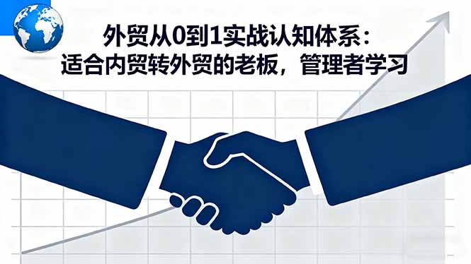 外贸从0到1实战认知体系：适合内贸转外贸的老板，管理者学习-牵机网