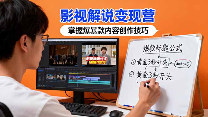 影视解说变现营：通过30+实战案例爆款内容创作技巧，掌握影视解说盈利密码-牵机网